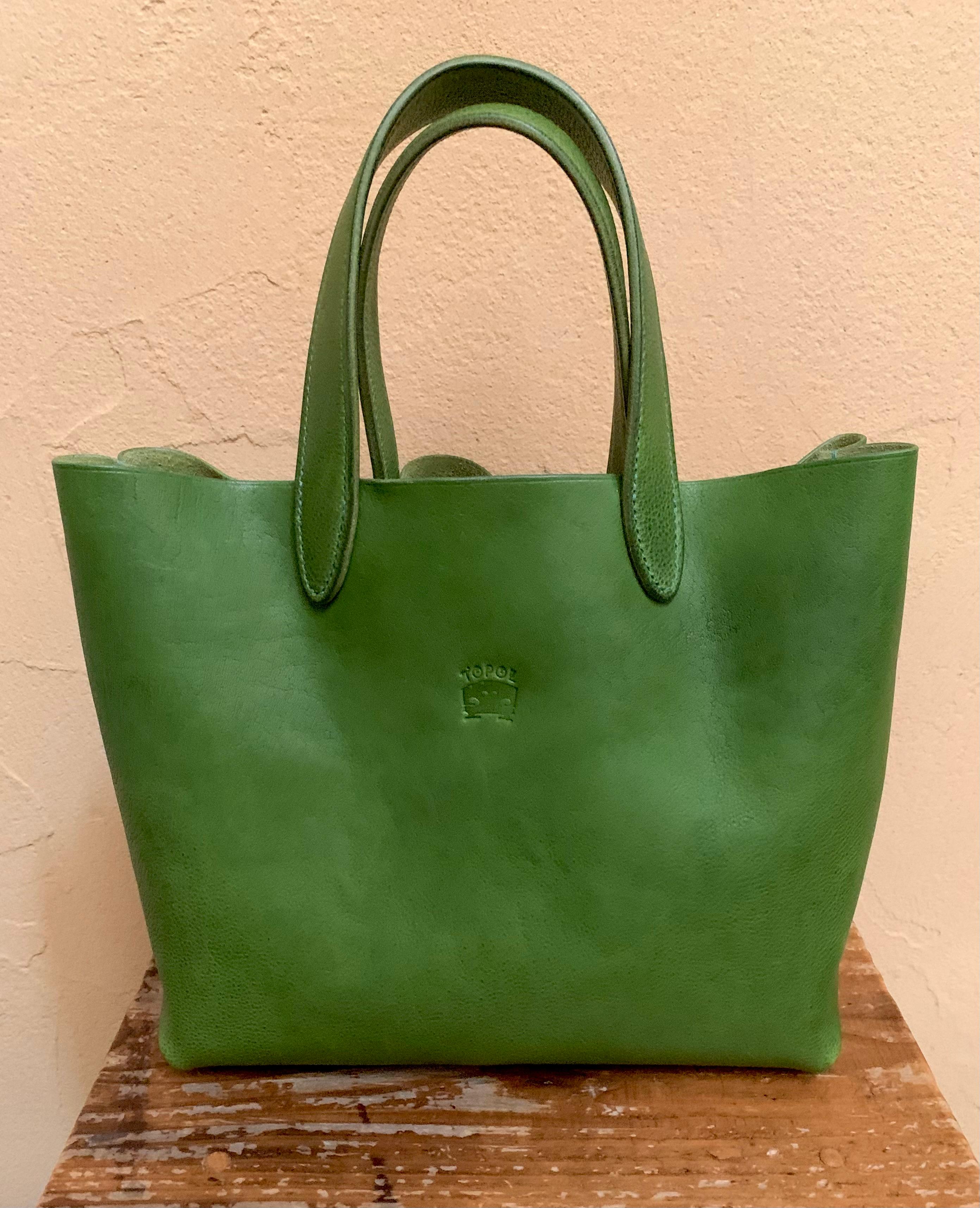 【受注制作】手縫いで創った革のちょこっとお出かけバッグ『Piccolo Pierrot - Verde』1枚目の画像